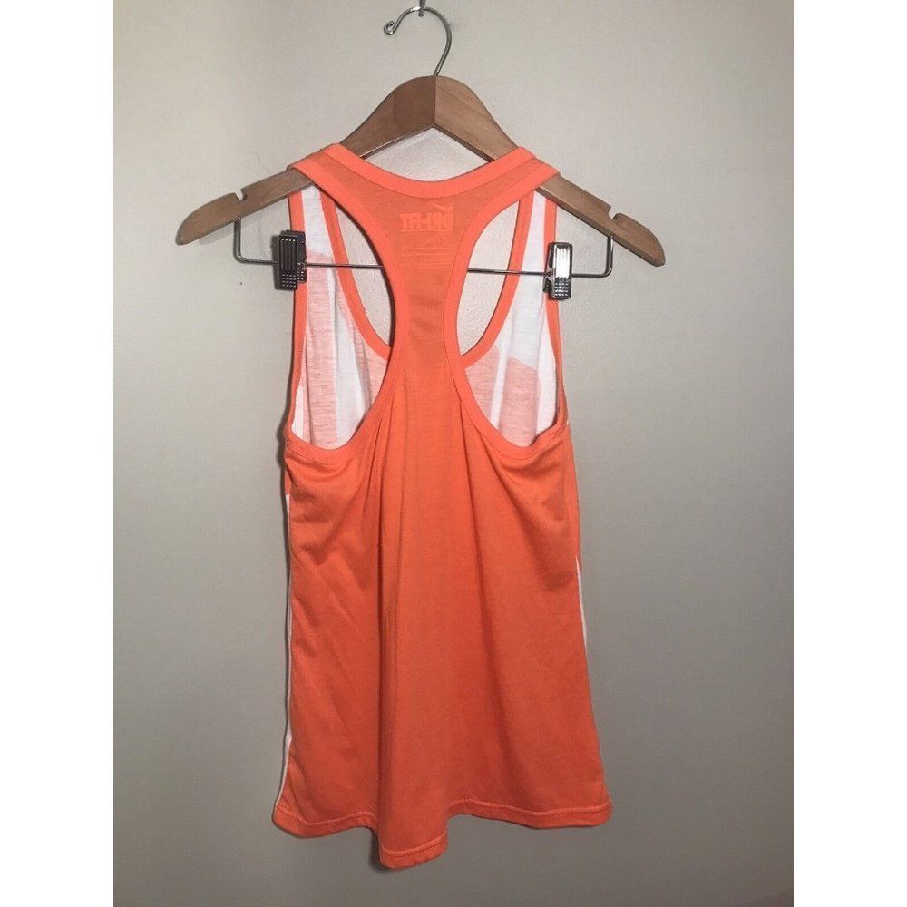 Nike Womens Dri-Fit Loose Fit Racerback Tank Top Size Small Orange White - Picture 3 of 5